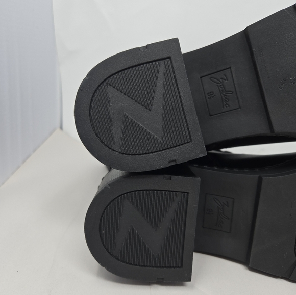 Zodiac Combat Women's Paxon Boots Sz 9.5M Black Faux Leather Lace & Zip Heeled - Picture 6 of 13